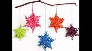 How to make a snow flake wall hanging | KS Zone