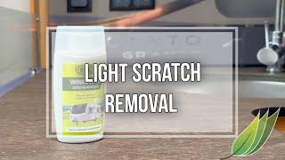 Removing light scratches from caravan or motorhome windows