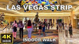 [4K HDR] Las Vegas Strip Indoor Walking Tour | Bellagio to Mandalay Bay | October 2024