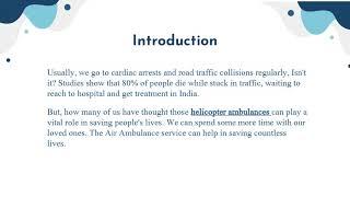 Emergency air ambulance services in India by Aeromed