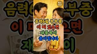 음력6월 부부중 이띠 있으면 재물복이 쏟아집니다 #음력6월운세 #재물운 #부부운세 #띠운세 #행운마당 #금전운 #부자띠