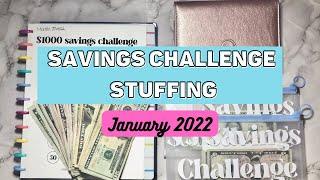 Cash Stuffing Savings Challenges | January 2022 | Kimberly Budgets