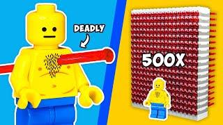 Firing 500 LEGO Spring Loaded Shooters at Minifigures