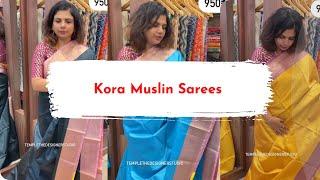 Kora Muslin Saree Code TTDS02 | Check Tagged Products | templedesigner.com 🪂🪂🪂