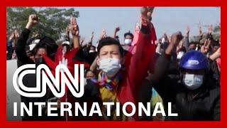 CNNi: Myanmar protesters clash with police, demand democracy