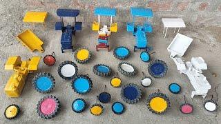 Mini tractor yellow Colour tyres and top fitting and moving Diy Tractor Video icecream