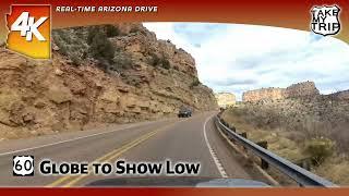 Salt River Canyon Scenic Drive - US 60 from Globe to Show Low, Arizona in 4K