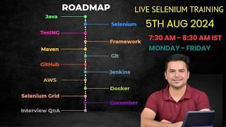 Live Selenium Online Training With Java With Framework and Interview Preparation -Date- 5th Aug 2024