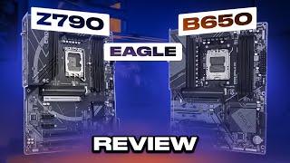 B650 EAGLE AX and Z790 EAGLE AX from Gigabyte. Good, but not without questionable choices..