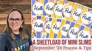 A SheetLoad of Mini Slimline Cards | September 2024 Process & Tips #suyssep2024 No Scraps!