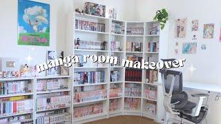 HUGE manga room makeover // unboxing figures, anime wall decor, desk setup ft flexispot c7