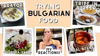 Rating Bulgarian Food + My First Reactions | Tarator | Shopska Salad | Tripe | Salmi