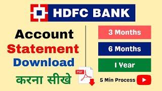 How to Download HDFC Bank Statement for 6 Months | HDFC Bank Statement Download 1 Year Online PDF