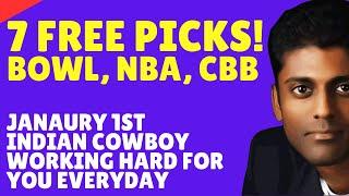 College Basketball Picks, NBA Picks, Bowl Picks, NHL Picks, Best Bets Today 01/01/25 | Indian Cowboy