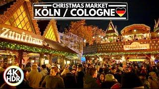  Köln / Cologne, Germany Christmas Market Walk 20224K HDR Walking Tour