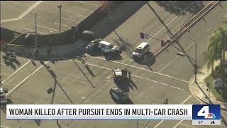 Woman killed after pursuit ends in multi-car collision in La palma