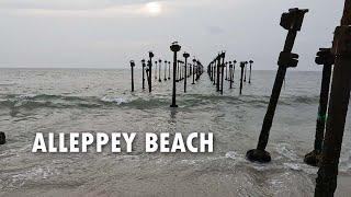 Alleppey beach | Travel around Alleppey by Bike | Alappuza Tour | Spice Market | Kerala | 4K