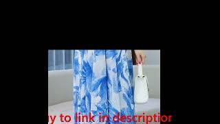Aliexpress Blue Women 2023 New Summer Pink Chiffon Boho Dress Elegant Floral Beach Chic Casual V-