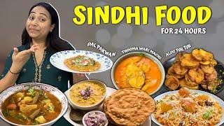 I ate SINDHI FOOD for 24 Hours | Aloo Tuk, Bhuga Chawar, Dal Pakwan & more | Cooking Challenge