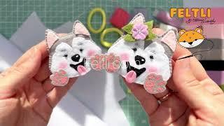 Хаски из фетра / Собачка из фетра своими руками / Резинки для волос из фетра / DIY Felt Dog