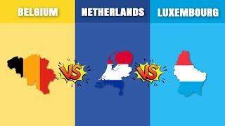 Belgium vs Netherlands vs Luxembourg | Benelux | Country Comparison | Data Around The World