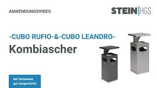 Kombiascher -Cubo Rufio- und -Cubo Leandro-, 38 Liter, mit Dach und Ascher