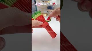 DIY watermelon paper fan 🪭  #shorts #art #diy #muktaartandcraft #youtubeshorts