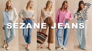 SEZANE Jeans Haul & Try-On | Denim Review | L’Iconique Droit, Le 90s, Le Crop, Wide Leg, Le Mum