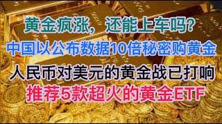 黄金疯涨，还能上车吗？中国以公布数据10倍数量秘密购买黄金！人民币对美元的黄金战已经打响！推荐5款超火的黄金ETF！(20250210第1459期)