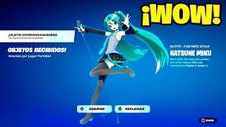 Como CONSEGUIR la *NUEVA* SKIN de HATSUNE MIKU en FORTNITE  (FECHA, SKINS, MINI PASE y MÁS)