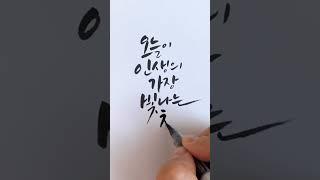 #shorts/오늘이 인생의 가장 빛나는 청춘/좋은글귀쓰기/캘리그라피