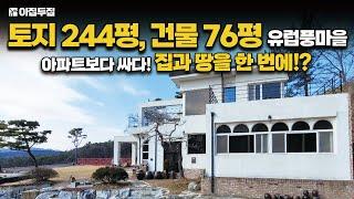 [현장리뷰] 244평의 땅, 76평의 주택! 아파트보다 싸다!? 유럽풍의 아름다운 주택에 소나무 조경까지, 마을 전체가 예쁘네요. 귀농 귀촌, 시골집 찾는 분 필수 시청!