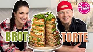 Brottorte im Naked Style |  Rustikale Brottorte mit Roastbeef und Lachs  mit @brotsommelier