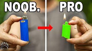 TOP 10 SURVIVAL + BUSHCRAFT LIGHTER HACKS!