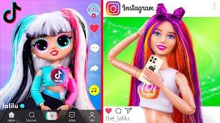 TikTok vs Instagram / 10 Doll DIYs