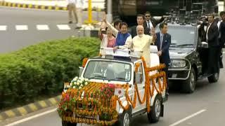 Rousing Reception for PM Modi & Japanese PM Shinzo Abe in Gujarat