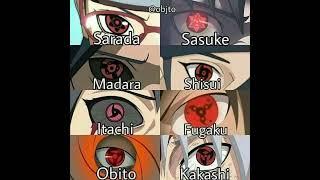 which one is powerful #sarada #itachi #sasuke #madara #obito #kakashi #fugaku #shisui #naruto