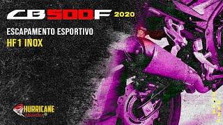 ESCAPAMENTO ESPORTIVO HURRICANE | CB 500F 2020 |  HF1 INOX FULL