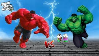 GTA 5 : RED HULK vs GREEN HULK FIGHT  IN LOS SANTOS