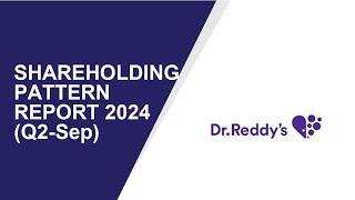Dr Reddy's Shareholding Pattern | Q2-Sep Report 2024 | Shareholders Latest Updates