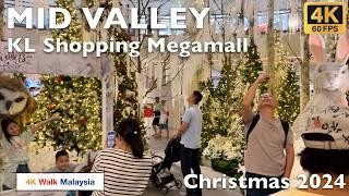 [4K 60fps HDR] MID VALLEY | Kuala Lumpur Shopping Megamall - Christmas 2024 | Malaysia Walking Tour