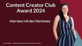 Content Creator Club Award 2024 - Nominee! #introvertiert #socialselling #contentcreator