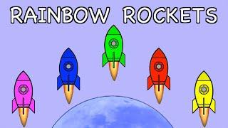 Five Rainbow Rockets | NURSERY RHYME | Rainbow Rabbit | @rainbowrabbitsongs | #rainbowrabbitsongs
