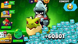 COMPLETE 60801 CREDITS!|FREE GIFTS BRAWL STARS|Concept