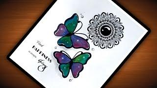 Butterfly With Mandala art|Mandala art for beginner|Butterfly Draw Coloring @VennilaYLCreations