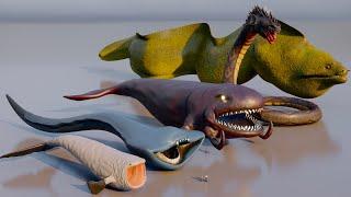 Top 120 Sea Monster 3D Size Comparison: Godzilla vs Megalodon