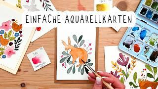 Einfache Aquarell Karten malen - Malideen für Ostern