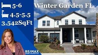 New Home in Winter Garden FL, 5 to 6 Bedrooms, 4.5 to 5.5 Baths, Loft, 3 Car Tandem Garage