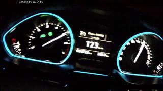 Peugeot 208 1,6 THP 156 - acceleration 0-210 km/h + Vmax test