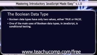 JavaScript Training Tutorial The Boolean Data Type